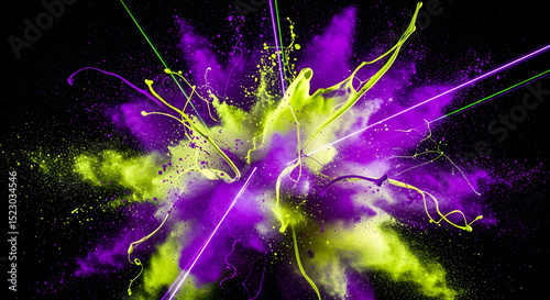 Dynamic Splash Of Vibrant Colors Creating an Abstract Explosion