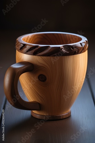 Hand-Carved Wooden Mug