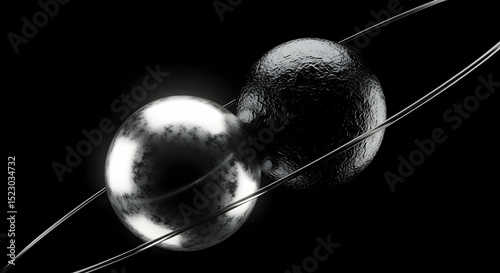 Dynamic Interplay Of Spheres In Elegant Monochrome Rendering Creates Depth