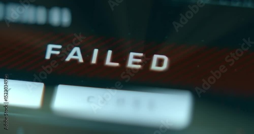 Failed to perform an operation, notification on screen
