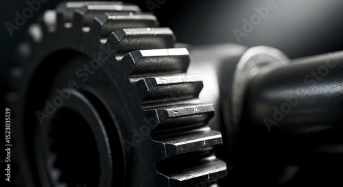 Detailed Close Up Of Precision Engineered Metal Gears And Mechanism