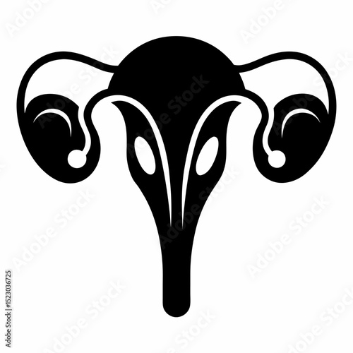 Human organ uterus vector art white background