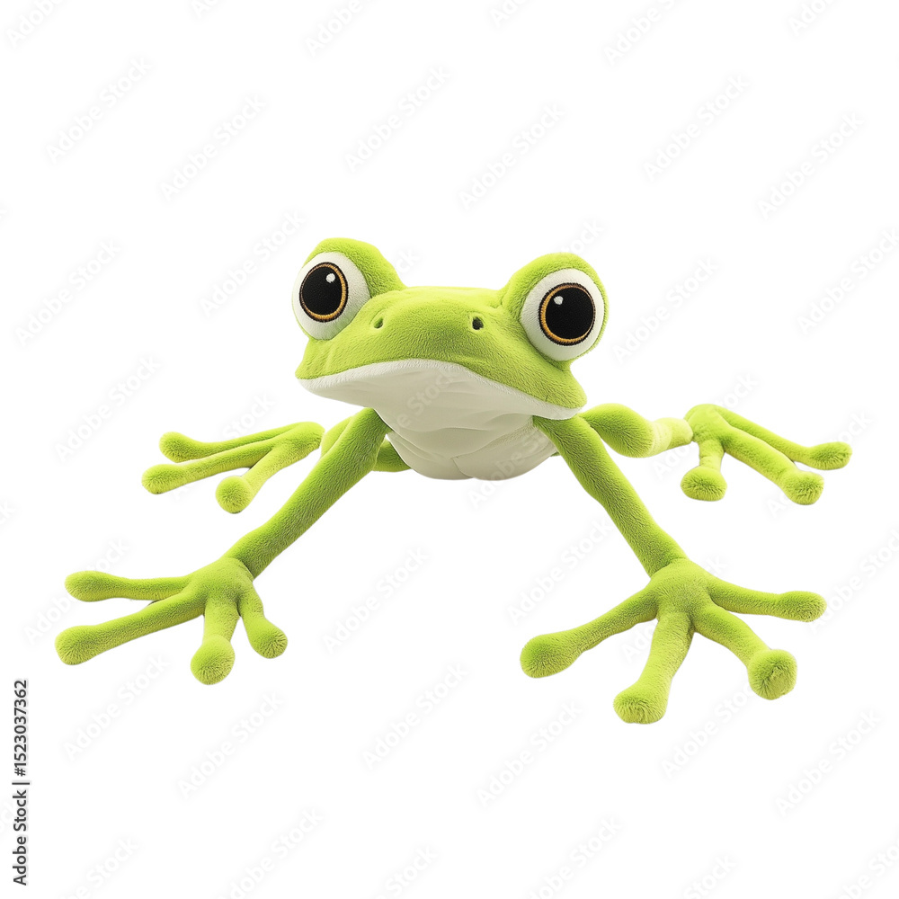 Naklejka premium tree frog plush toy with big eyes, tree frog plush toy with long legs, realistic tree frog plush toy, tree frog plush toy, tree frog plush toy, tree frog plush toy