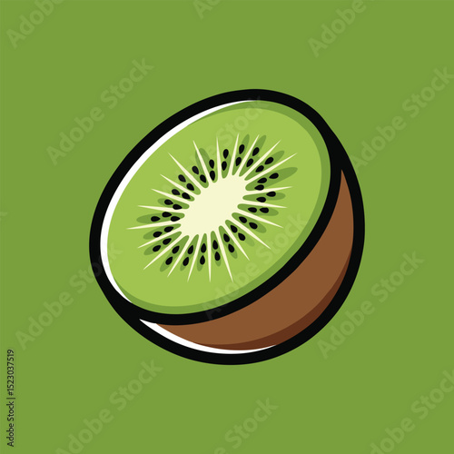 kiwi fruit vector illustration logo