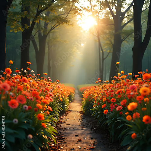 sunset in the park