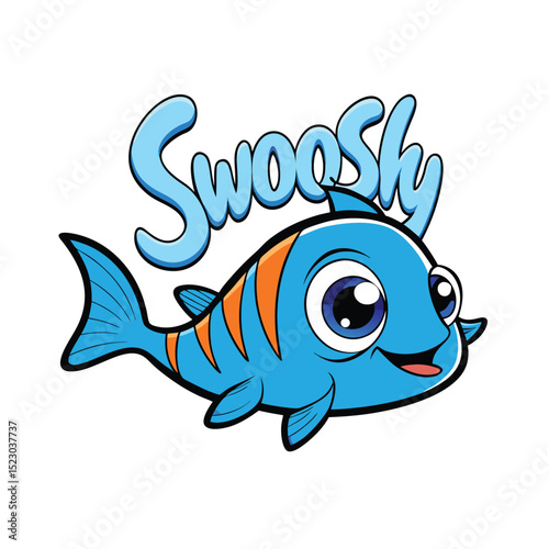 vector illustration of a cartoon fish