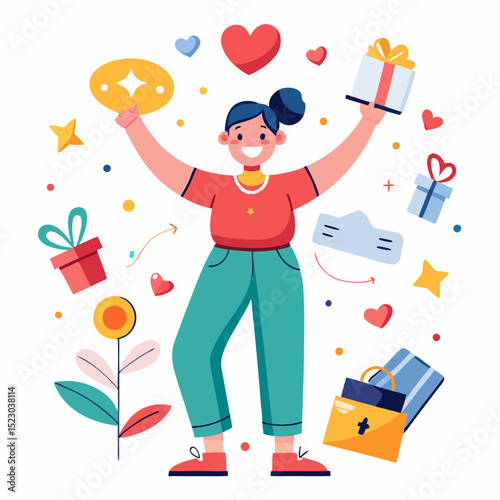 National Singles Day Vector with Self-Love Celebration Icons on White Background