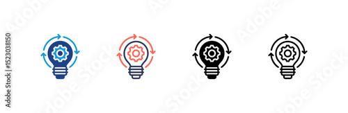 Innovation icon set multiple style collection