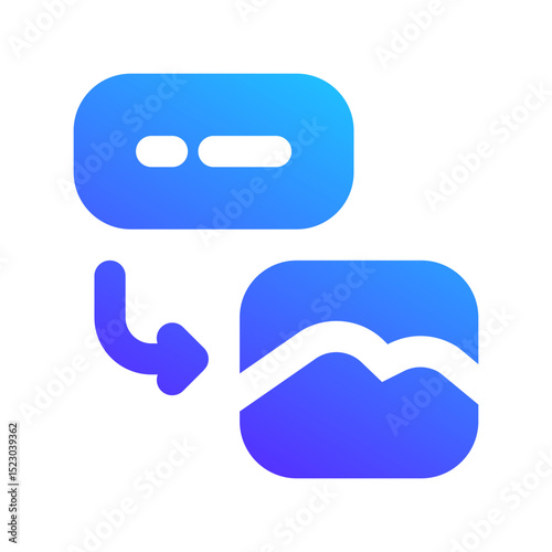 text to image gradient fill icon