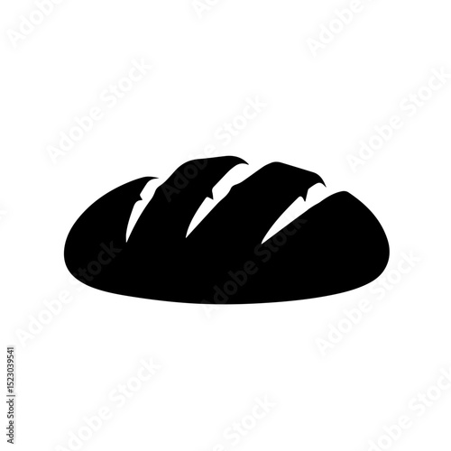 Simple bread loaf icon.  Black bread illustration for bakery logo.  Stylish bread image perfect for bread packaging design.