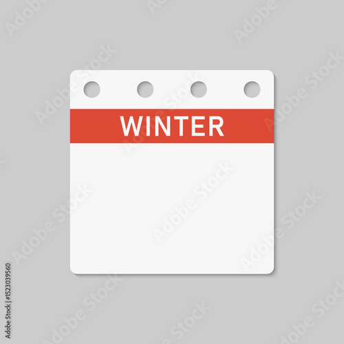 Icon page calendar - season winter, empty space