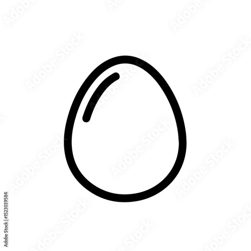 Single chicken egg illustration. Simple egg graphic design perfect for food blogs or cooking websites. This clean egg image is ideal for recipe books and kitchenware packaging.