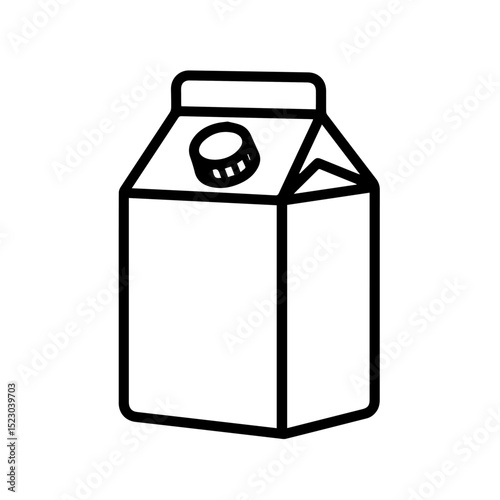 Milk carton package mockup design. Simple milk container with screw cap. Blank packaging template for dairy product branding,