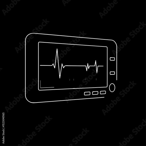 Medical monitor displaying heart rate, electrocardiogram, pulse signal.  Device shows vital signs, cardiac rhythm, and health data.  Image suitable for medical reports, health publications,
