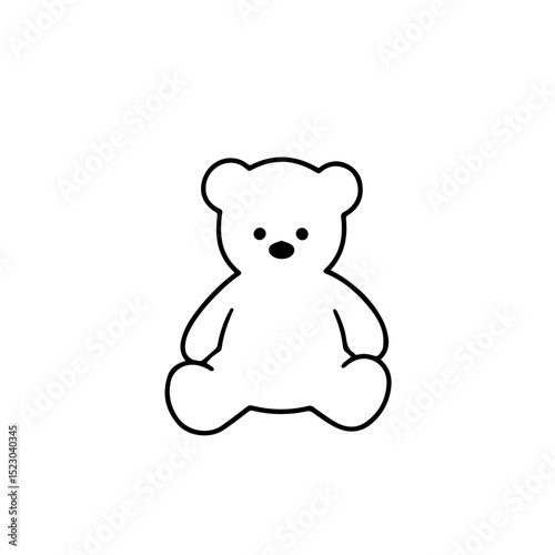 Simple teddy bear illustration. Cute teddy bear design perfect for children's books or pediatric clinics.