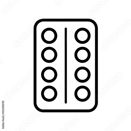 Medical pills blister pack, twelve tablets in a row, pharmaceutical packaging design.  Pills are essential for healthcare, representing medicine and treatment.