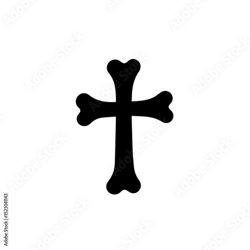 Simple black cross symbol design. Elegant cross shape perfect for religious or spiritual projects. This cross image is ideal for use in medical contexts such as trauma surgery, gynecology,