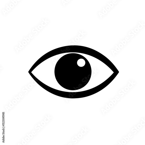 Simple black eye icon. Eye graphic design element for medical brochures. This simple eye image is perfect for ophthalmology, gynecology, or pregnancy related materials.