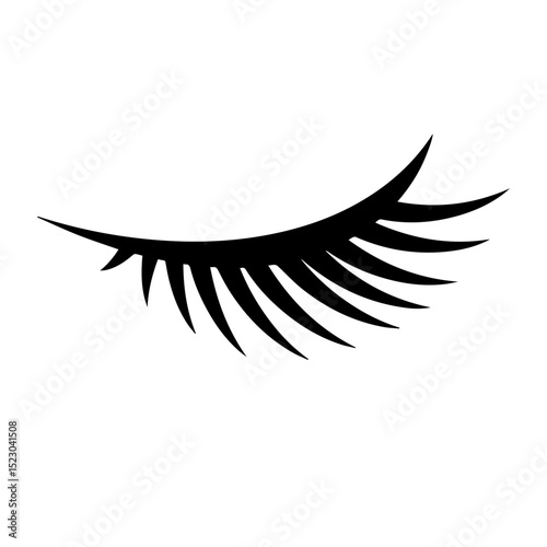 Simple black eyelash graphic design. Elegant eye lash illustration perfect for beauty salons.  This graphic is ideal for cosmetic products, skincare ads, and ophthalmology brochures.