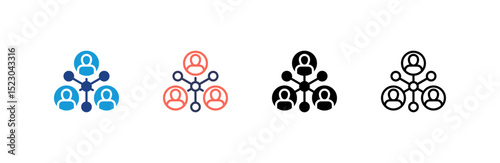 Connection icon set multiple style collection