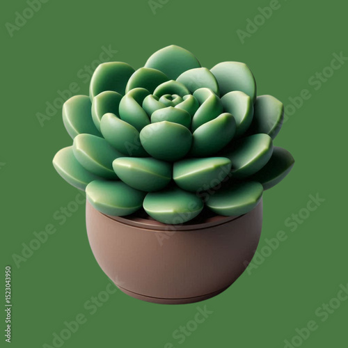 Green Succulent Plant isolated. cactus in a pot.
