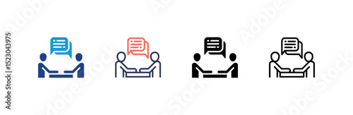 Discussion icon set multiple style collection