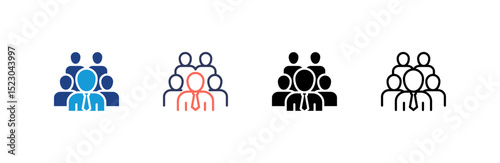 Workgroup icon set multiple style collection