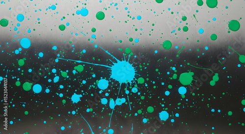 Fluidity Of Color Splashes With Shades of Blue and Green On Dark Backdrop