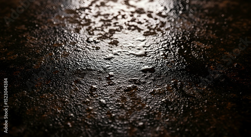 Abstract Reflective Surface With Dark Tones And Glistening Highlights