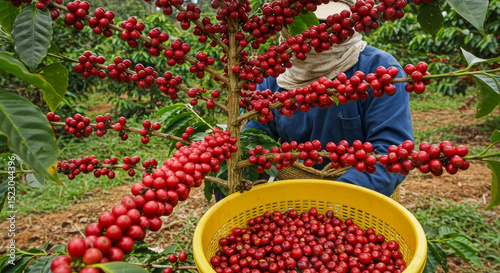 red coffees in a basket