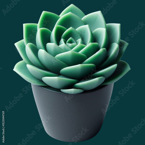 Green Succulent Plant isolated. cactus in a pot.