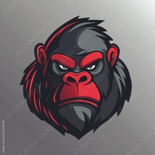 Angry gorilla head graphic (1) photo