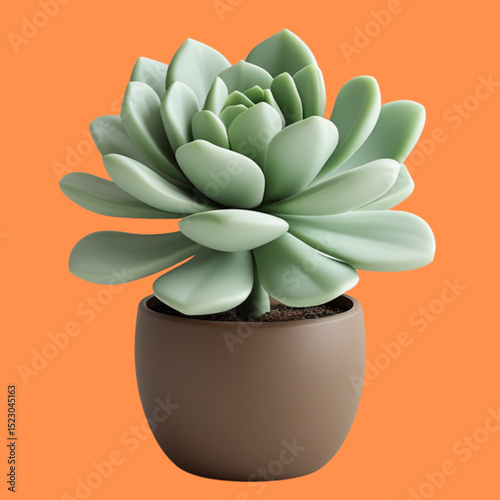 Green Succulent Plant isolated. cactus in a pot.