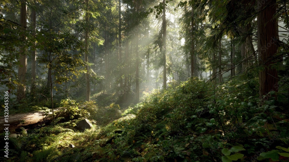 Obraz premium Sunlight forest path