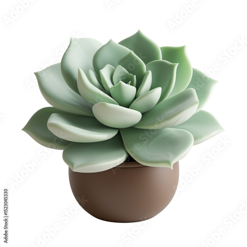 Green Succulent Plant isolated on white background. cactus in a pot.