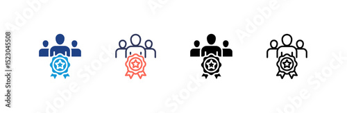 Experts icon set multiple style collection