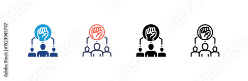 Empowerment icon set multiple style collection