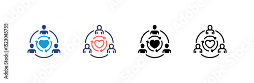 Empathy icon set multiple style collection