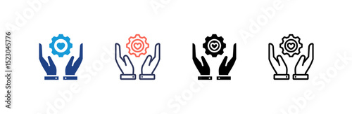 Dedication icon set multiple style collection