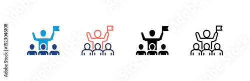 Team Leader icon set multiple style collection