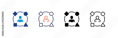 Diversity icon set multiple style collection