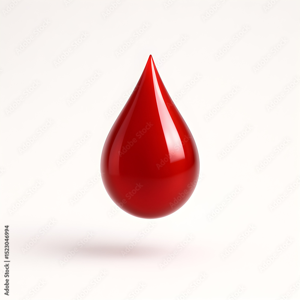 Crystal-Clear Blood Droplet with Glossy Shine – Elegant Minimal Design for World Blood Donor Day Crystal-Clear Blood Droplet with Glossy Shine – Elegant Minimal Design for World Blood Donor Day