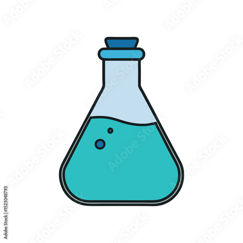 Chemistry storage bottle gas jar vector illustration