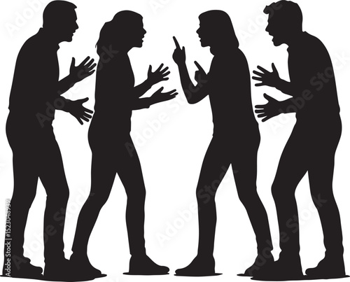 silhouettes of people in different poses
