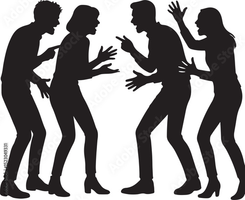 silhouettes of people