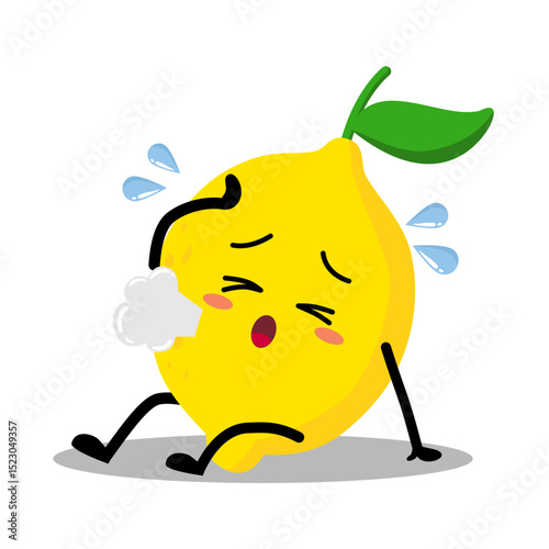 Cute Hand Drawn Tired Lemon Sigh
