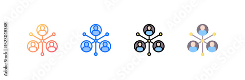 Stakeholder icon set multiple style collection