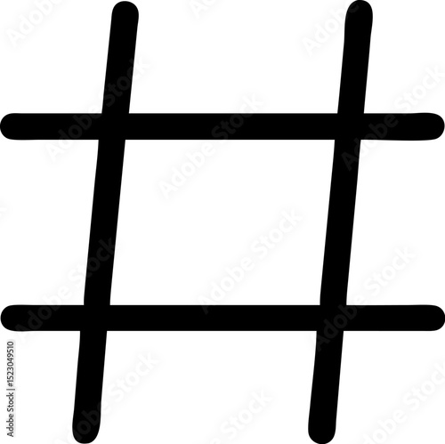 Black Hash Symbol Icon. Editable Vector Type. For Tag, Keyword, Social Media, Navigation Themes. Vector Illustrations.