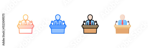 Crisis Management icon set multiple style collection