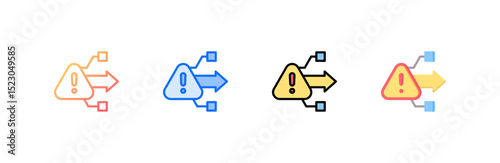 Prediction icon set multiple style collection